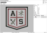 As Logo EMbroidery File 6 sizes