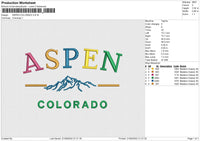 ASPEN COLORADO Embroidery