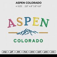 ASPEN COLORADO Embroidery