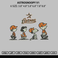 Astrosnoopy V1 Embroidery File 6 sizes