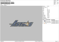 Astros Star Embroidery File 6 sizes