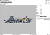 Astros Star Embroidery File 6 sizes