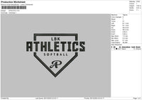 Athletic 0612 Embroidery File 6 sizes