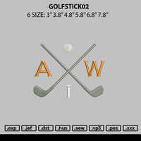 Golfstick 1612 Embroidery File 6 sizes