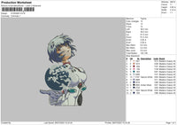 Ayanami Embroidery File 6 sizes