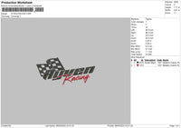 Racing 01 Embroidery File 6 sizes