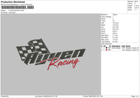 Racing 01 Embroidery File 6 sizes