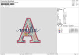 Amelia Text Embroidery File 6 sizes