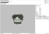 Anime Chibi B Embroidery File 6 sizes