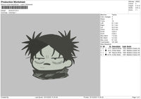 Anime Chibi B Embroidery File 6 sizes