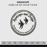 Aquascape Embroidery File 6 sizes