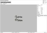 Aurora Text Embroidery File 6 Sizes