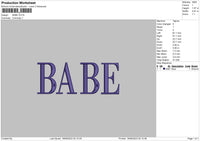 Babe Embroidery File 6 sizes