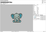 Baby Elephant Embroidery File 6 Sizes