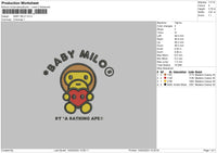 Bby Milo Embroidery File 6 sizes