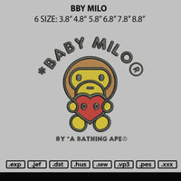 Bby Milo Embroidery File 6 sizes