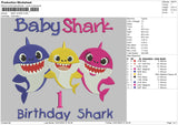 Birthday Shark Embroidery