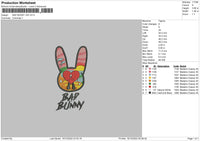 B Bunny V20 Embroidery File 6 sizes