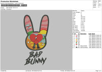B Bunny V20 Embroidery File 6 sizes