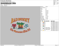 bad bunny v8 rev Embroidery