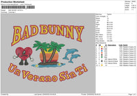 bad bunny v8 rev Embroidery