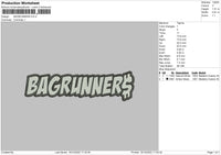 Bagrunners Embroidery File 6 sizes