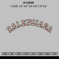 B Curve Embroidery File 6 sizes