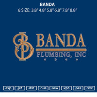 Banda 02 Embroidery File 6 sizes