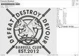 BARBELL CLUB embroidery