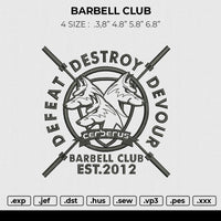 BARBELL CLUB embroidery