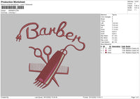 Barber Embroidery File 6 sizes