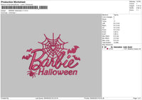 Barbie Halloween V1 Embroidery File 6 sizes