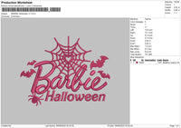 Barbie Halloween V1 Embroidery File 6 sizes