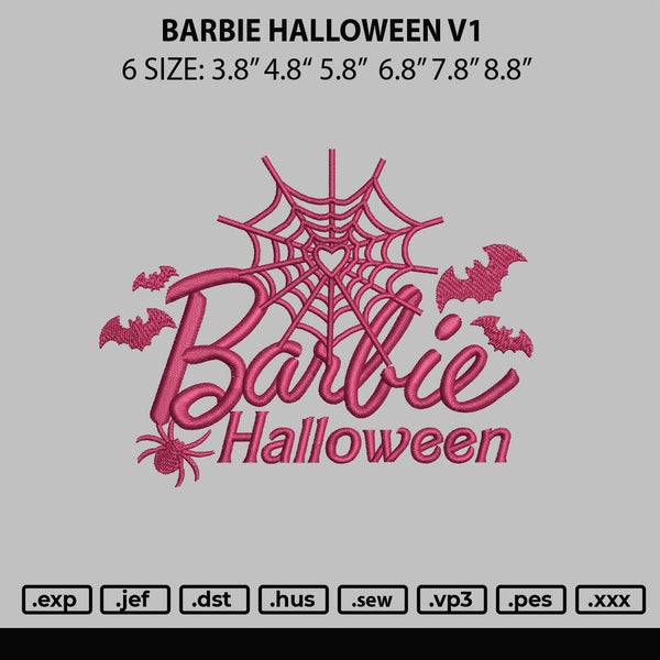 Barbie Halloween V1 Embroidery File 6 sizes