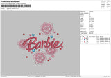 Barbie Flowers Embroidery File 6 sizes