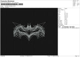 Batman Scribble Embroidery File 6 sizes