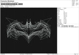 Batman Scribble Embroidery File 6 sizes