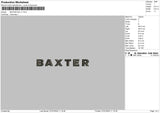 Baxtertext V1 Embroidery File 6 sizes