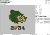 Bear24 Embroidery File 6 sizes