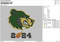 Bear24 Embroidery File 6 sizes