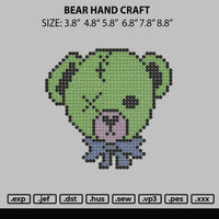 Bear Hand Craft Embroidery File 6 sizes