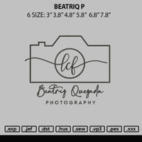 Beatriq Embroidery File 6 sizes