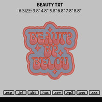 Beauty Txt Embroidery