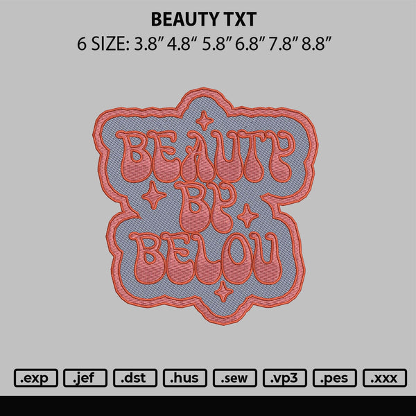 Beauty Txt Embroidery