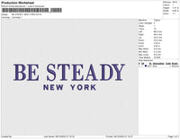 BE STEADY NEW YORK Embroidery