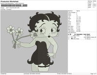 Betty Boop BW Embroidery