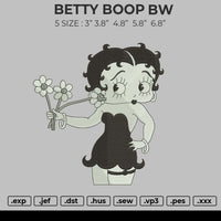 Betty Boop BW Embroidery