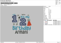 Birthday Armani Embroidery File 6 sizes