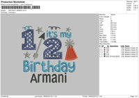 Birthday Armani Embroidery File 6 sizes