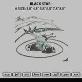 Black Star Embroidery File 6 sizes